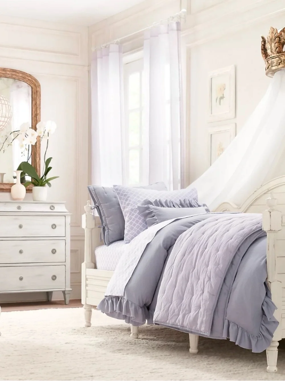 Restoration Hardware Gilt Demilune Canopy Bed Crown 👑 ✨